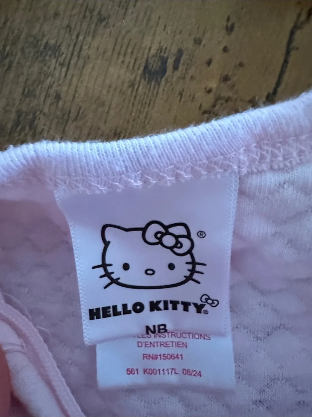 Hello Kitty Pink Quilted Footie One-Piece with Matching Hat size newborn